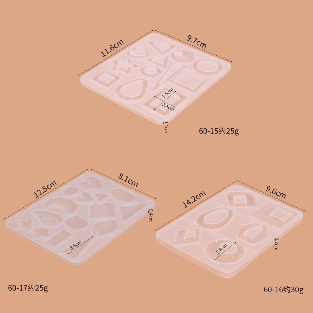 Geometric Silicone Earring Mold Pendant Keychain Necklace Jewelry Craft Making Round Square Heart Star Moon Epoxy Resin Mould