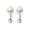 Orecchini Pendenti con Perla e Ago in Argento S925 Intarsiati con Zircone - Stile Coreano Chic per Donne alla Moda