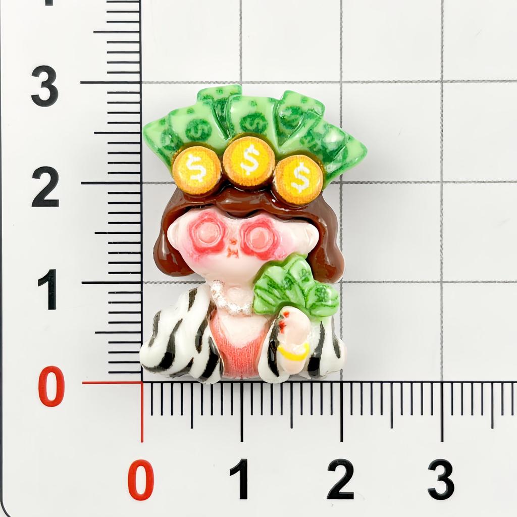 DIY Resin Accessories: Cartoon Rich Woman Theme for Hair Clips, Ties, Phone Cases, Packaging & Decoration