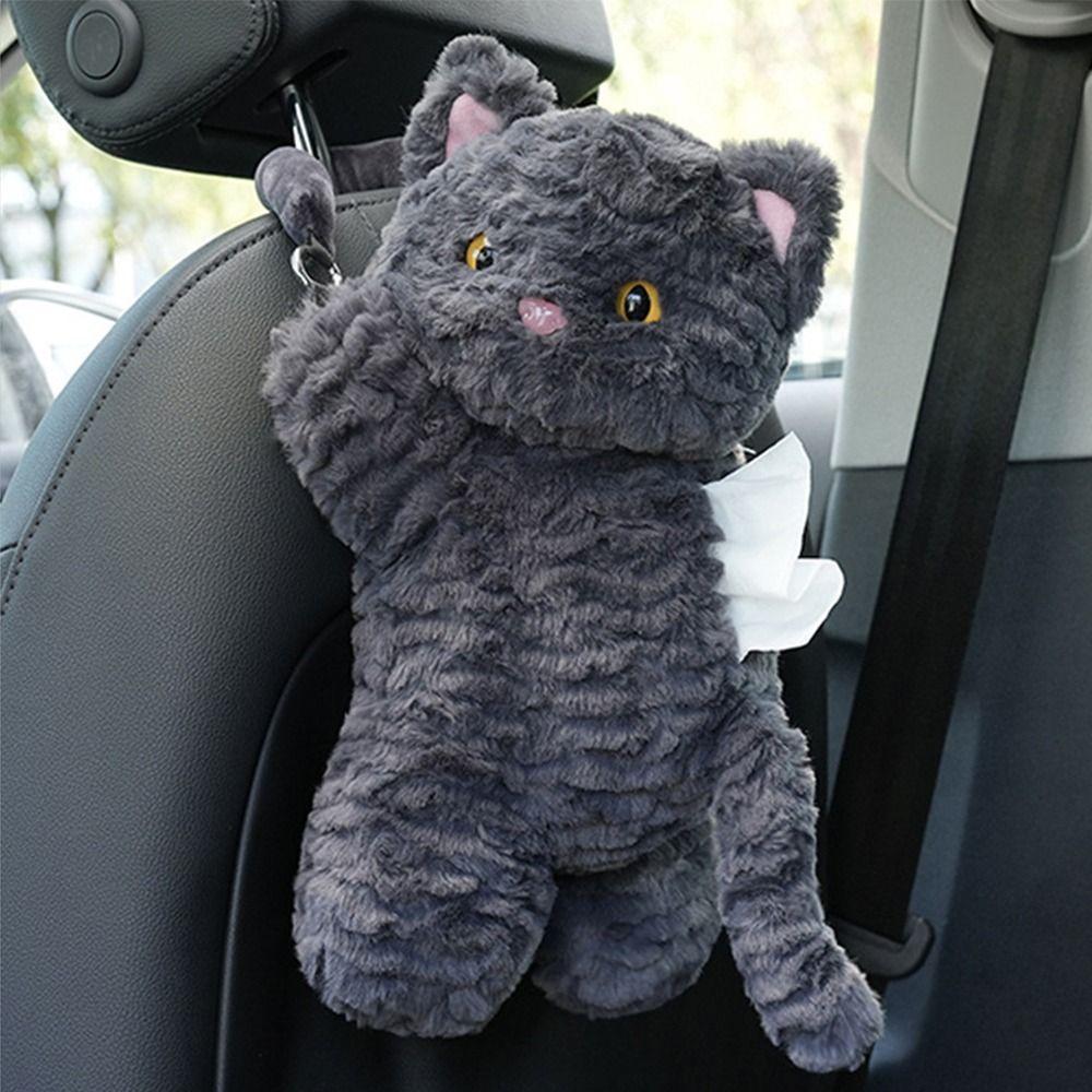 2 In 1 Plush Tissue Box Dispenser Cartoon Cute Plush Car Tissue Box  Interior Accessories