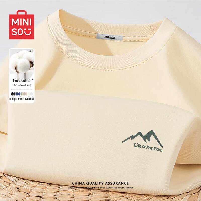 MINISO Men s Pure Cotton Loose Fit Long Sleeve T-Shirt 4XL