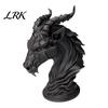 Mysterious Gothic Design Decor Dark Sheep-Headed Ornament, 3D Printed Devil Sculpture, with Small Bookshelf Ornament Detailed Horn Texture Desktop