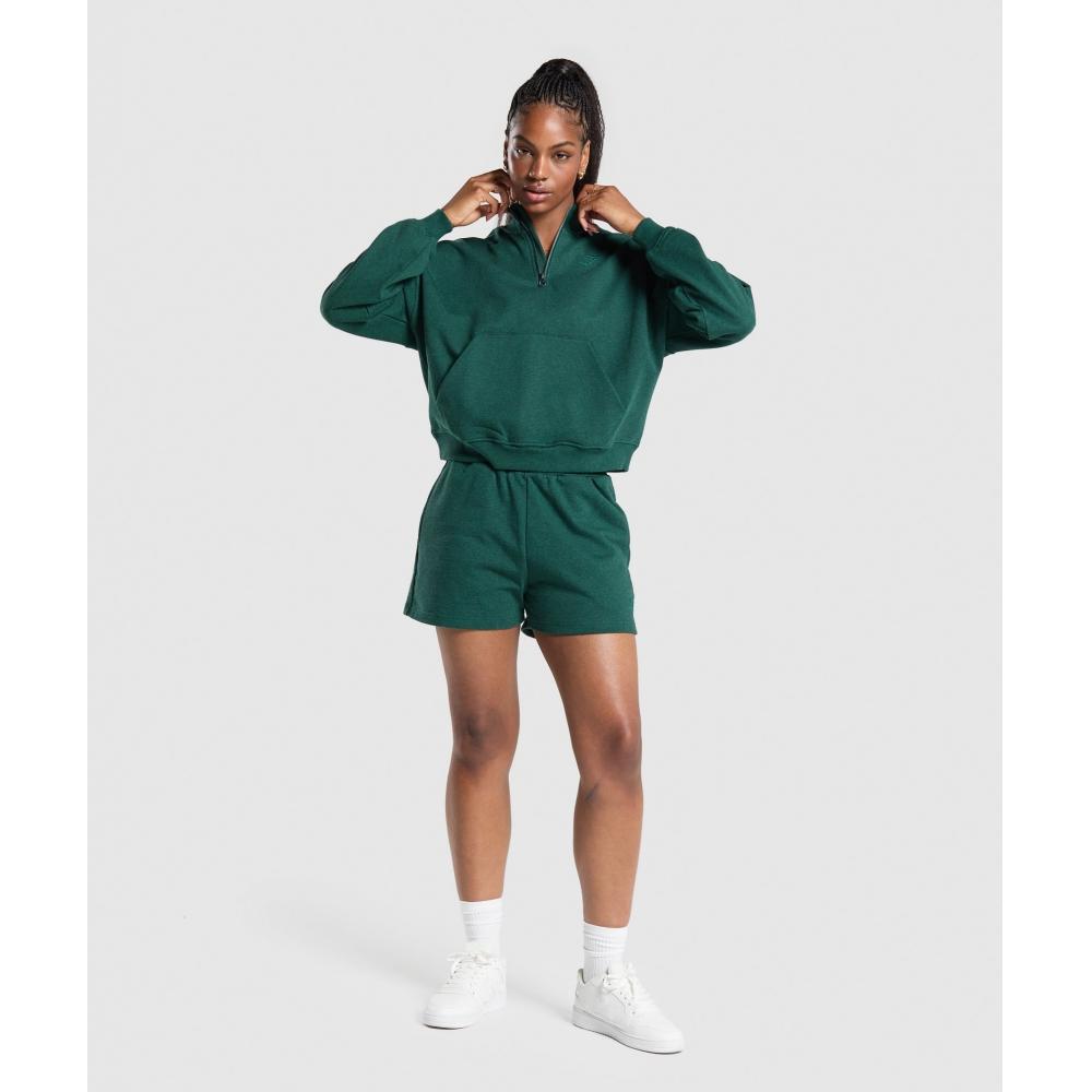 Gymshark Rest Day Sweats 1 2 Zip Pullover Bros Bold Teal Marl B3a9j Tbrq