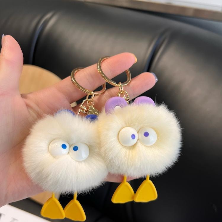 Uroczy Królik Rex Pióro Kaczka Mała Kulka Włosów Brelok do Kluczy Samochodowych Zawieszka Ins Celebryta Internetowa Pluszowa Zawieszka do Torby na Książki Prezent