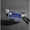 Metal Folding Reading Glasses Portable Ultra Light Anti Blue Light Lens Presbyopia Glasses Men's Rectangular Eyeglasses Eyewears