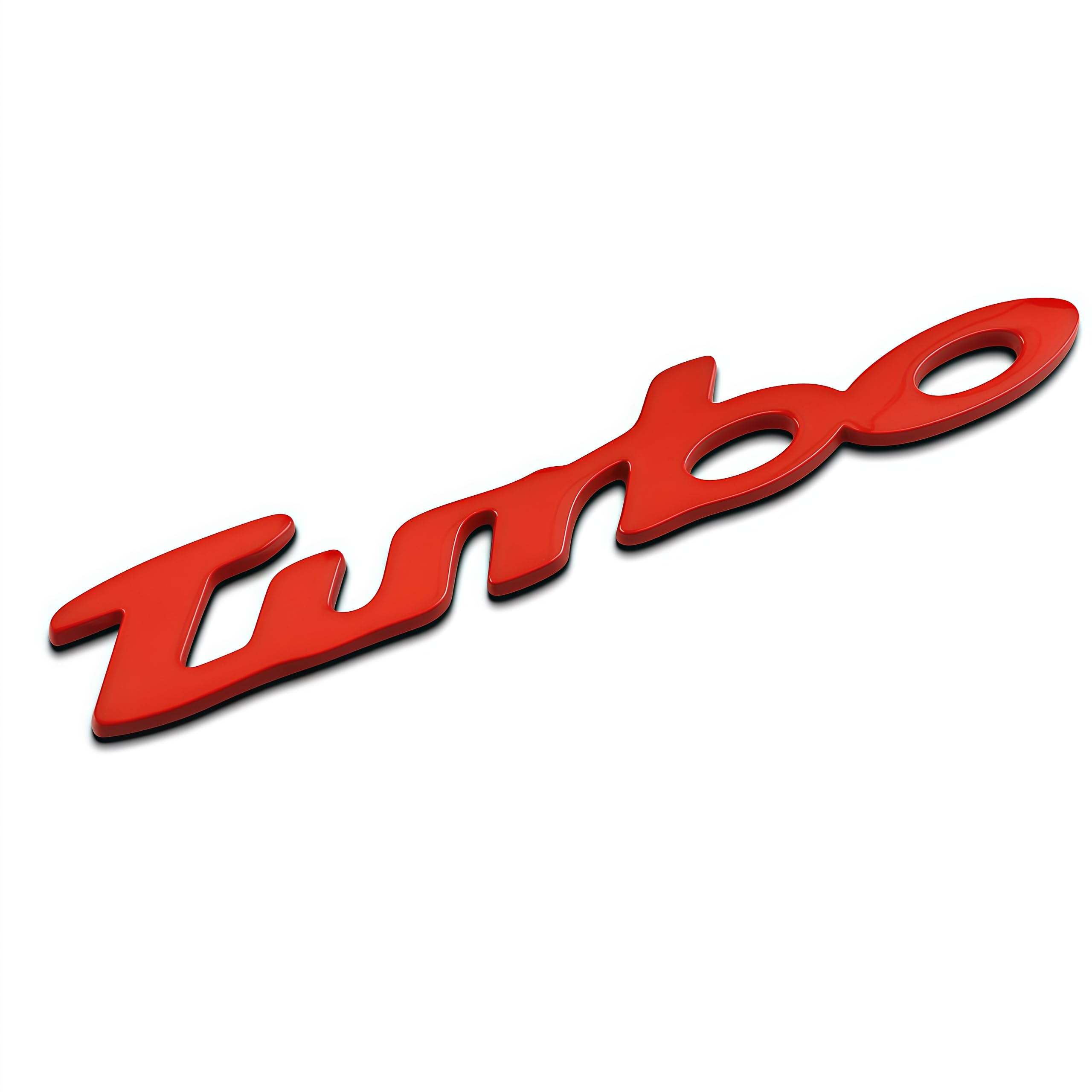 Universal TURBO Sticker Turbo Car 3D Emblem Logo Chrome Plated красный