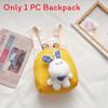 Pattern Rabbit Plush Childrens Backpack Outdoor Cartoon Mini Bag Storage