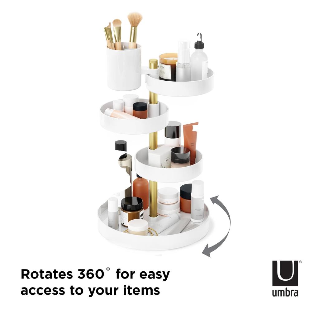 UMBRA Pirouette Organizer, White/Brass