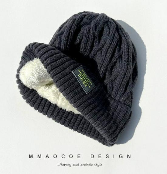 2025 Damska czapka beanie z podszewką z polaru: Dzianina Jesień i Zima, Ciepła Ochrona Uszu, Styl Koreański Y2K, Pulower Slim-Fit.