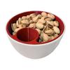 3D Printed Nut Seeds Bowl Snack Storage Container Double Dish with Shell Compartment Pistachios Cherries Fruits Candy Serving Bowl