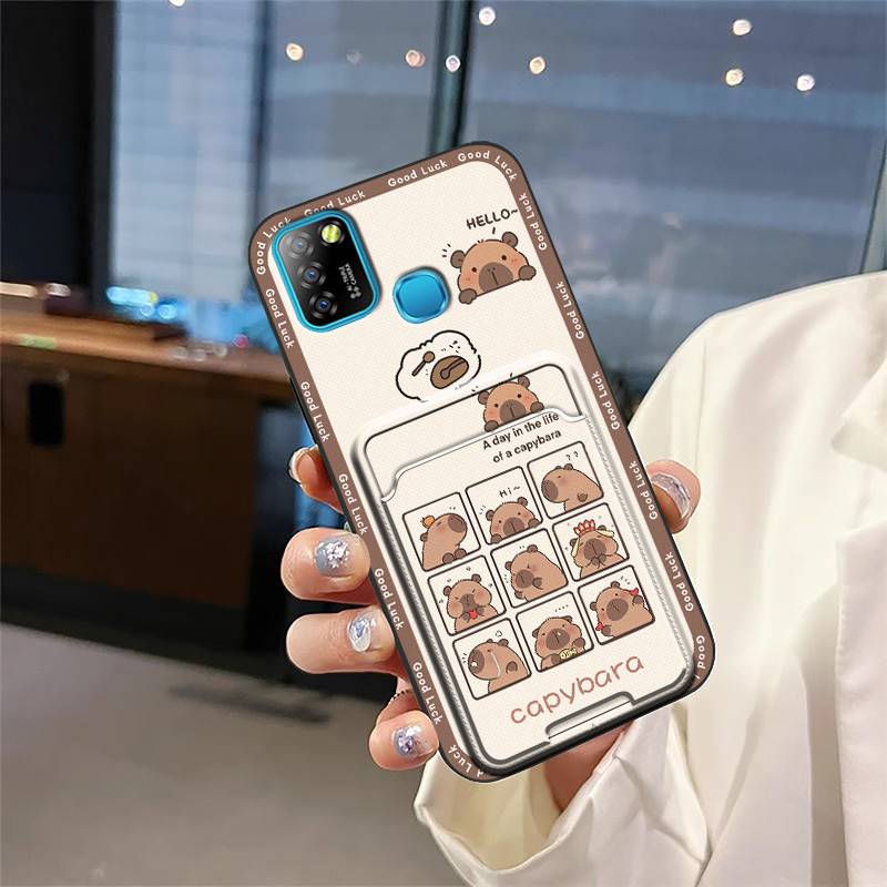 TPU protective Phone Case For infinix X657/Smart5/HOT10 lite Anti-dust Back Cover Cartoon Full wrap Card sleeve Silicone