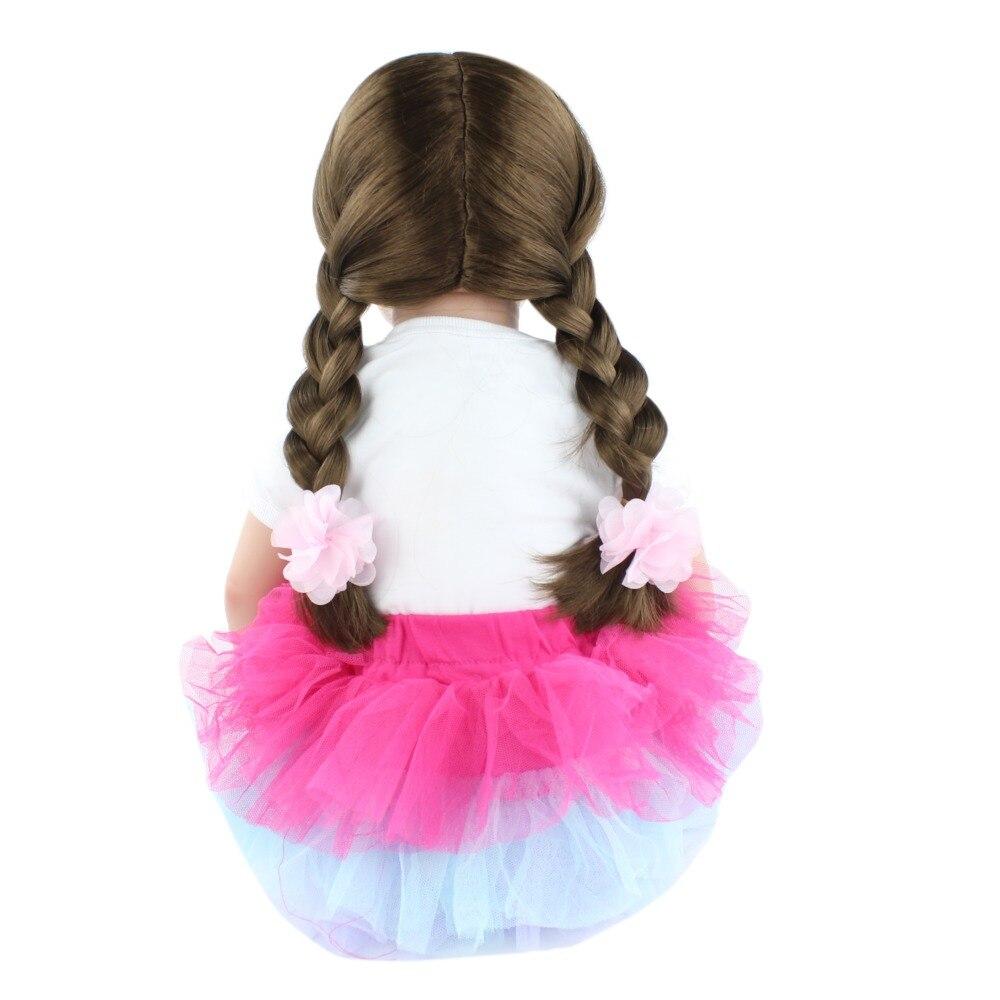 BZDOLL 60cm Silicone Reborn Baby Doll Toy For Girl 24 Inch Long Hair Princess Toddler With Bear Dress Up Play House Bebe Birthday Gift