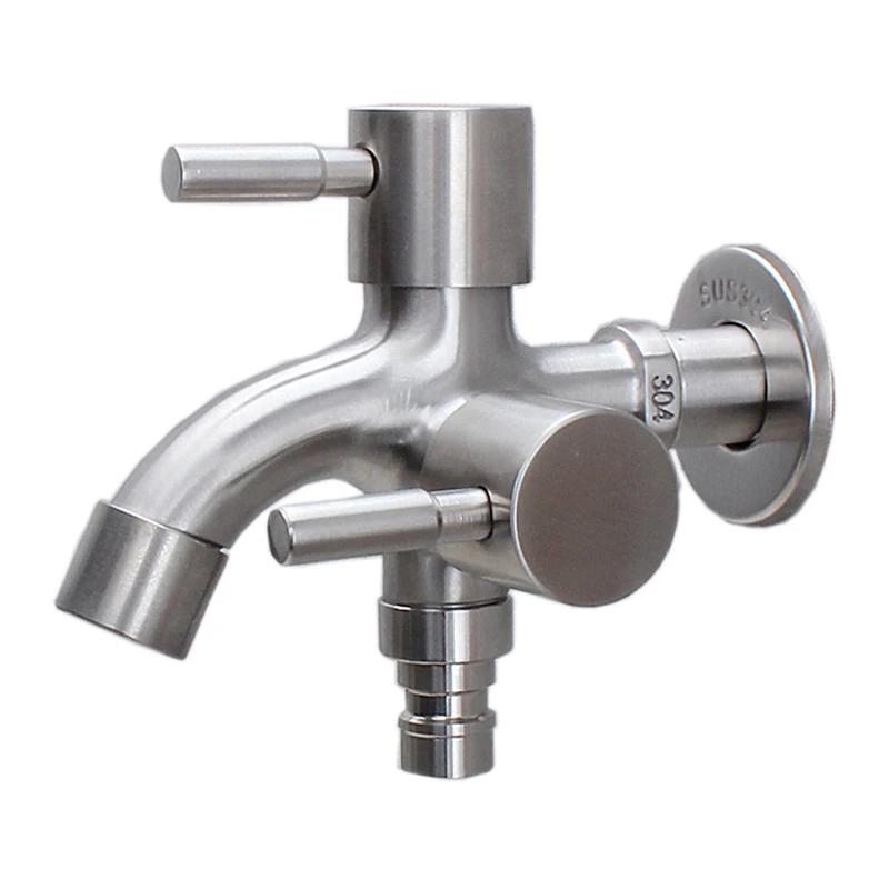 

304 Stainless Steel Single-Input Dual-Output Outdoor Garden Sink Faucet 1/2 BSPP OEM Replacement