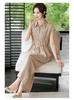 2026 Summer Casual Set for Moms: Elegant Lapel Short-Sleeve Chiffon Top for Middle-Aged & Elderly Women