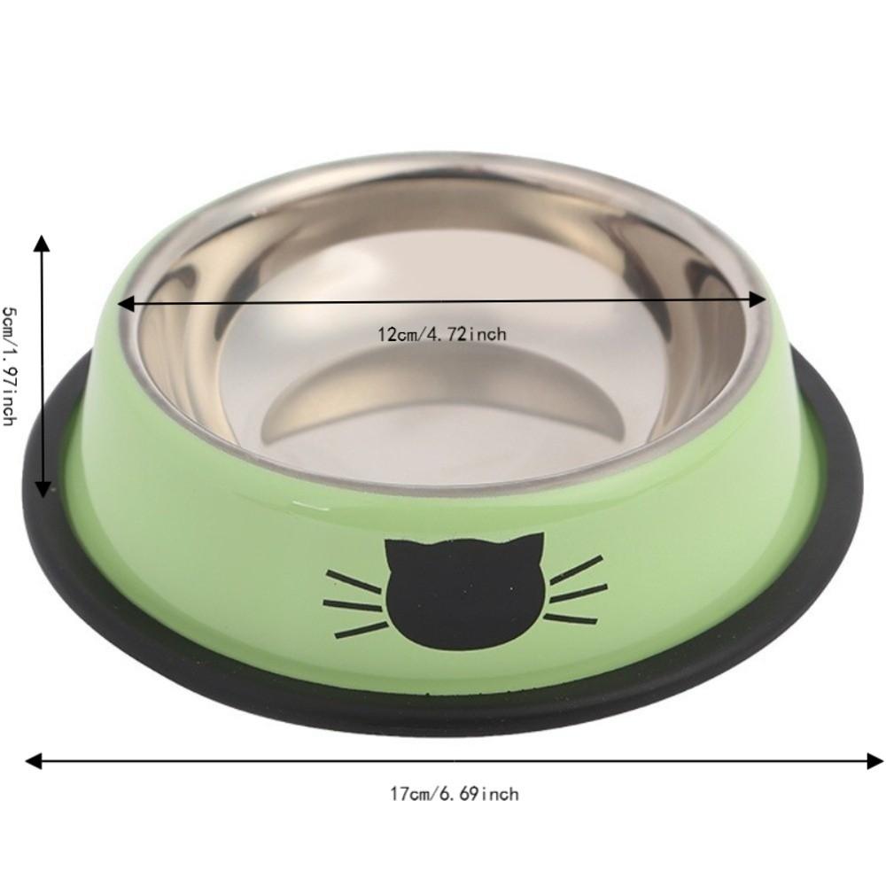 Non-slip Base Anti-dumping Cat Bowl Stainless Steel Dog Bowl Durable Steel Pet Bowl dog