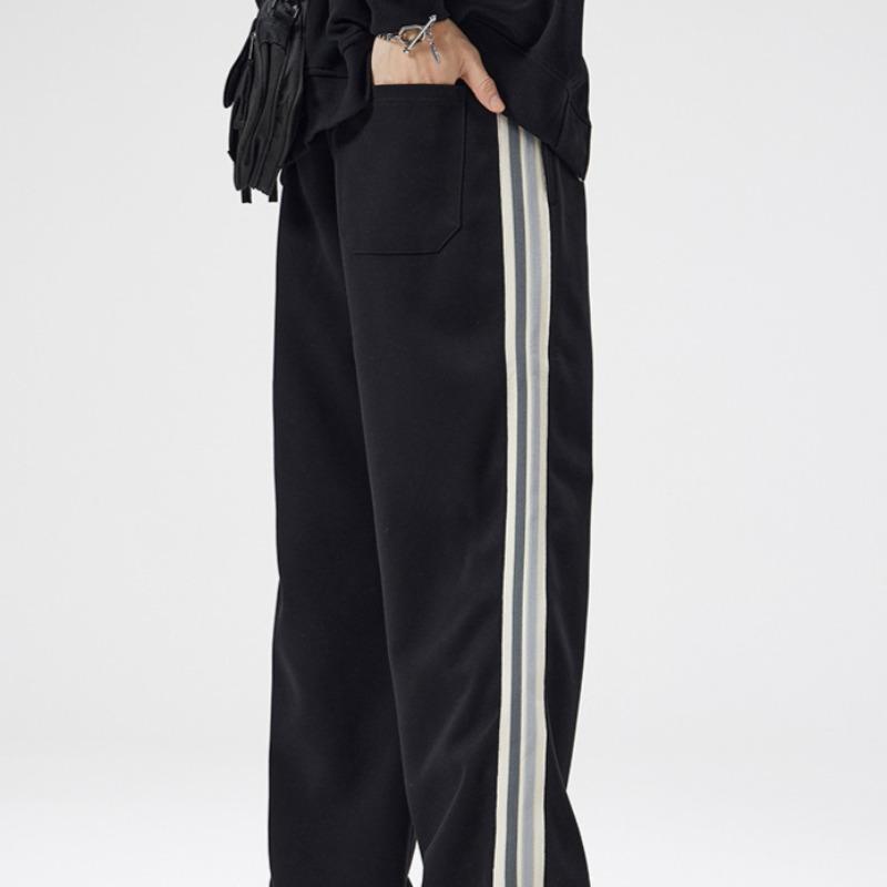 Spring Men's New Striped Wide Leg Casual Trousers