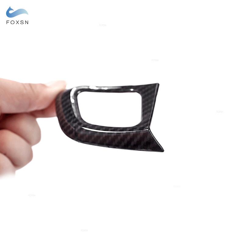ABS Carbon Texture 2pcs Car Accessories Steering Wheel Button Frame Cover Trim For Land Rover Range Rover Evoque 2011 -
