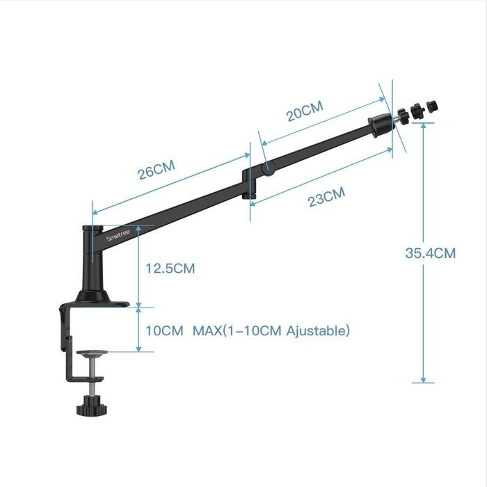 Smatree Metal Microphone Stand MV7 for Podcast Microphones, AT2020USB+ Microphone Arm Stand, Compatible with Smartphones & Tablets, NW-700