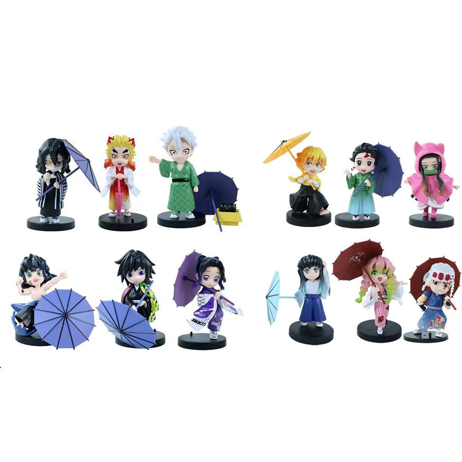 Plum Rain Series  Tanjiro Kamado Nezuko Anime Animation Figurine Creative Statue Model Ornament Surprise Present