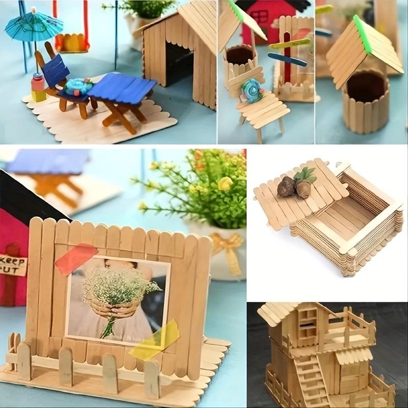 Natural Wood Craft Sticks Multipurpose Wooden Rods for DIY Crafts, Home Art Projects, Classroom Supplies