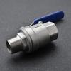 1/2"–1" DN15 Two-Piece 304 Stainless Steel Ball Valve with Internal and External Thread