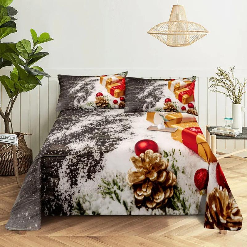 Santa Claus Three Piece Bedding Reindeer Christmas Decoration Quilt Cover