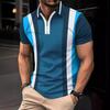 Striped Printed Polo Shirt Men's Daily Outdoor Casual Lapel Short Sleeve Polo Shirt