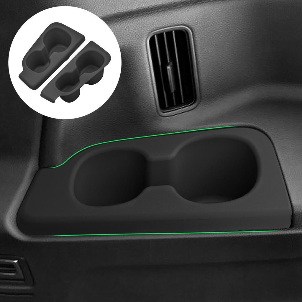 For Honda Pilot 2023-2025 Car 3rd Row Cup Holder Inserts Anti-Slip Shock-Absorbing Storage Box Tray Tidying TPE 2PCS