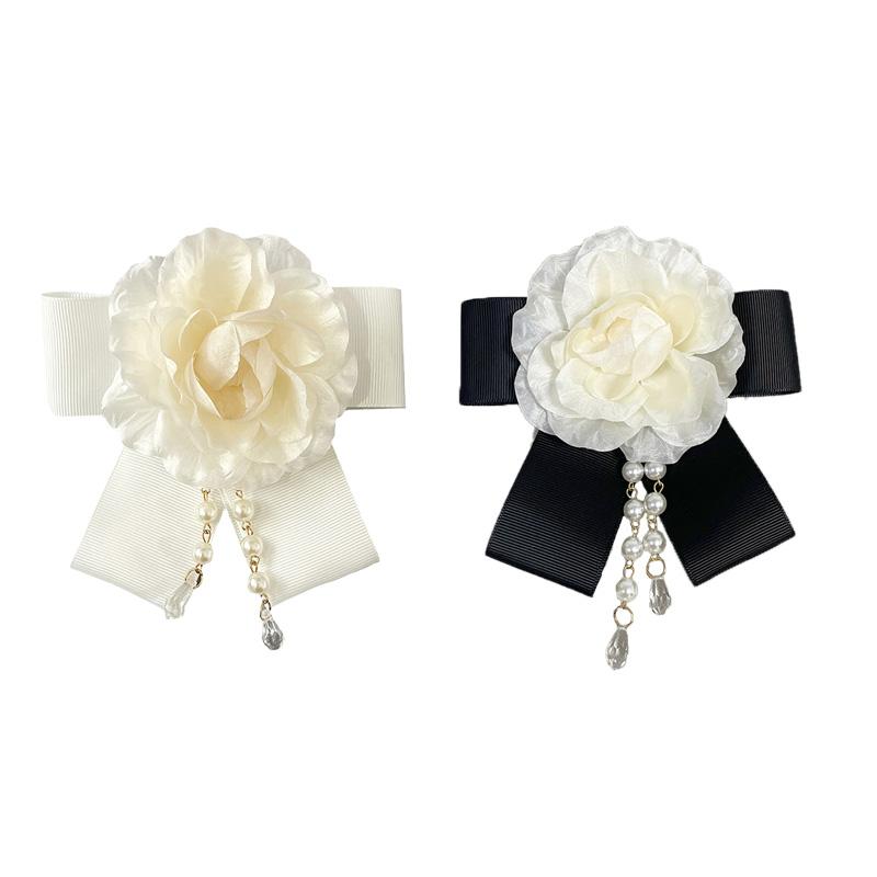 1Pc Pearl Women Rose Flower Casual Party Accessories Mother's Day Gift Botanical Pins Brooches Fabric