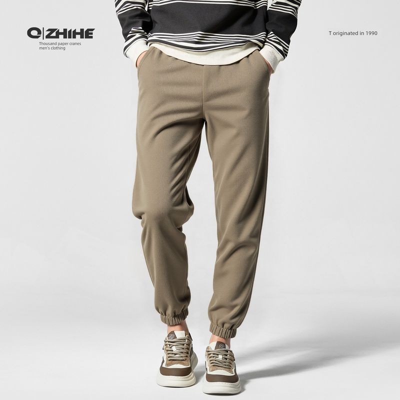 Thousand Paper Cranes Men's American Retro Casual Pants Men's 2025 Autumn New Trendy Drawstring Jogger Pants Men's 8528