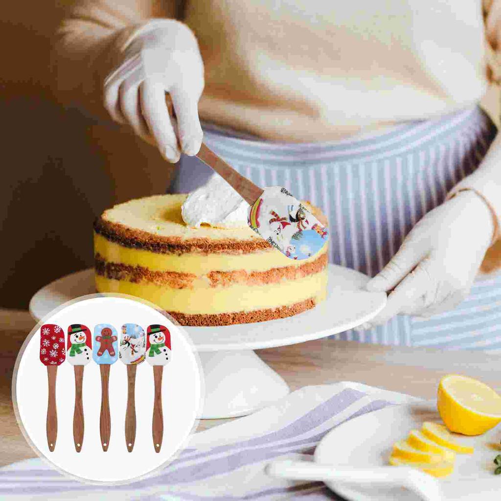 5 Pcs Baking Supplies Silicone Cream Spatula Wear-resistant Tool Convenient Brush Cake Daily Reusable Tools Butter Scraper