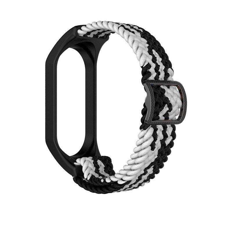 

Універсальний плетений еластичний нейлоновий ремінець для Xiaomi Mi Band 7/5/6 Xiaomi Mi Band 5/6/7 Elastic Nylon Strap чорний/білий