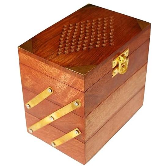 

Handmade Wooden Jewellery Box for Women Jewel Organizer Hand Carved Jail Carvings Gift Items