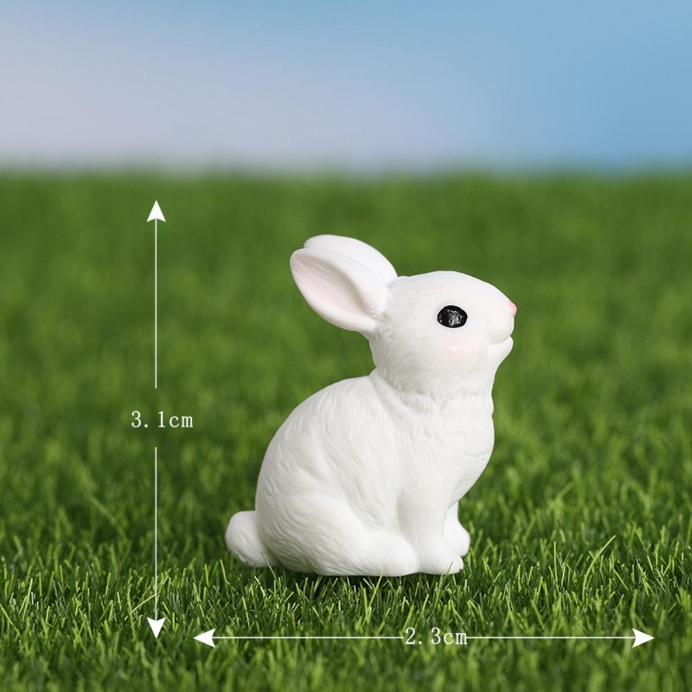 8pcs Easter Rabbit Miniature Statues Resin Collectible Model Cute Figurine Landscape  Home Decor