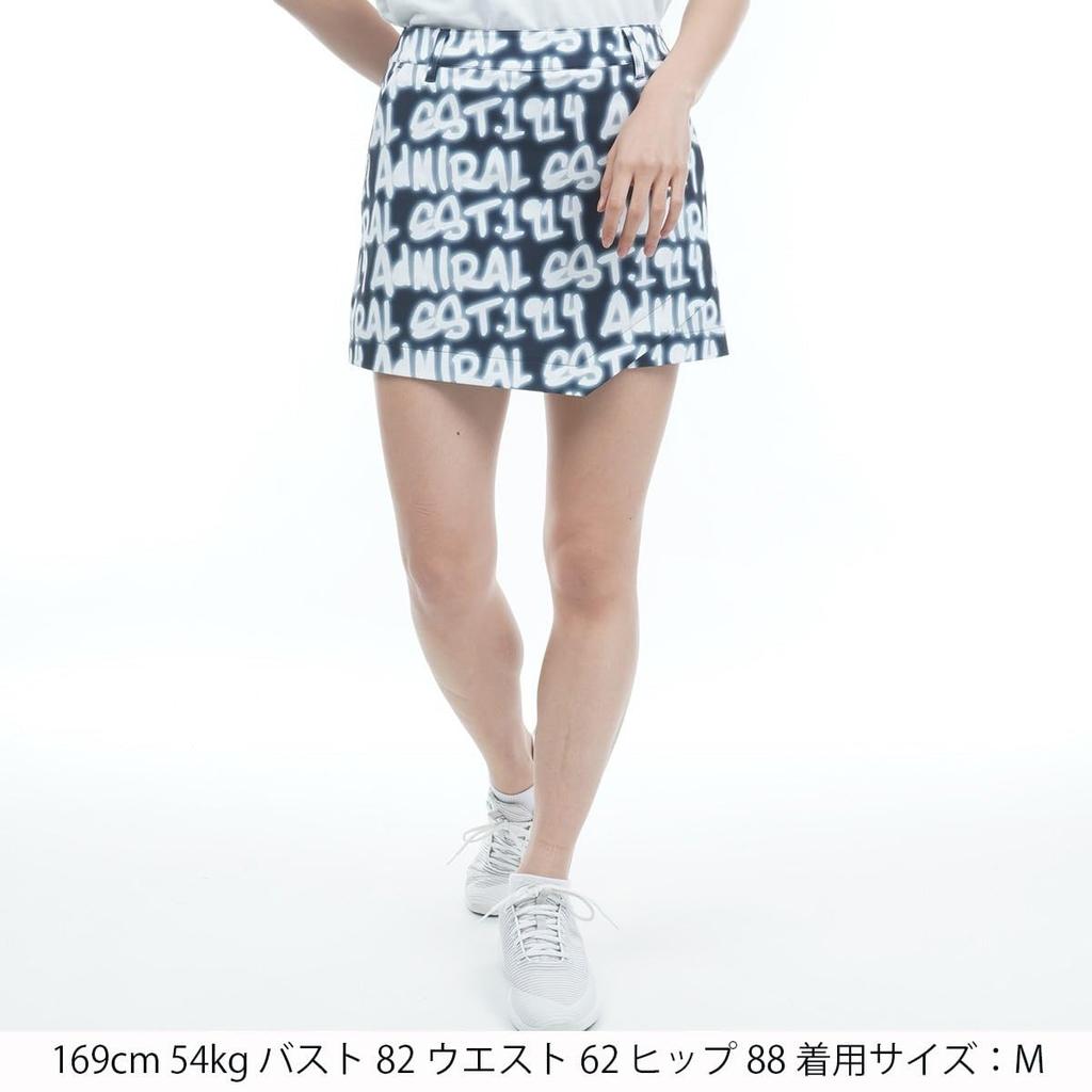 Admiral Golf Damen Marineblaue Culotte Golfhose mit Spray-Logo-Print