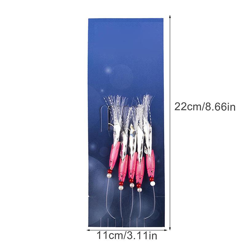 Cheap PDTO 5Pcs Mackerel Feathers Bass Cod Rigs Sea Boat Luminous