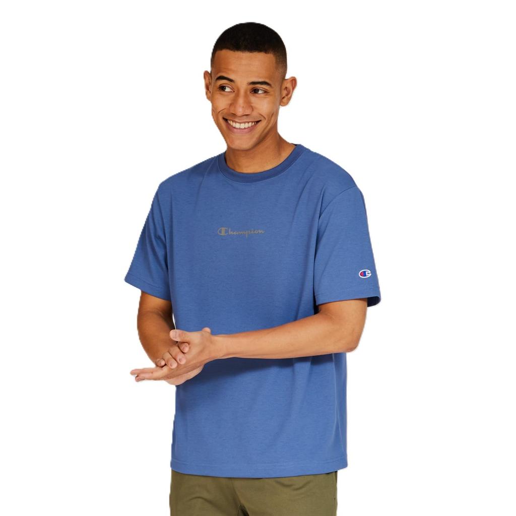 Champion Short Sleeve Round UV Script Logo Print T-Shirt, C3-BS320-350-L, Neck, Quick-Drying, Protection, Water-Repellent,
