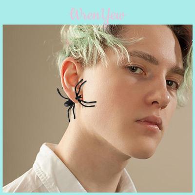 Gothic Animal Theme Alloy Earrings With Spider Design For Females