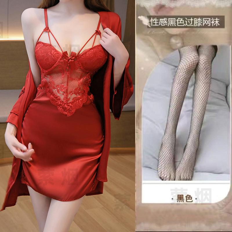 Sexy lingerie sexy lace section uniform seduction perspective passion pure lust nightdress suit