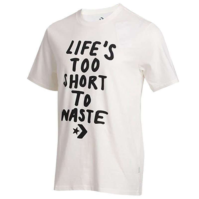 Converse LIFES SHORT STACK Tops T Shirt Men s White 10018570-A02 XL