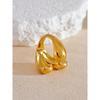 Yhpup Distinctive Unique Metal Geometric Golden Ring Chic Stainless Steel Charm Stylish High Quality Jewelry Bijoux New