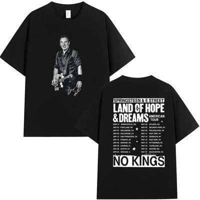 Bruce Springsteen Land of Hope & Dreams Tour 2026 T Shirt Men's Women Hip Hop Rock Short Sleeve T-shirts Retro Gothic Clothing T-shirt