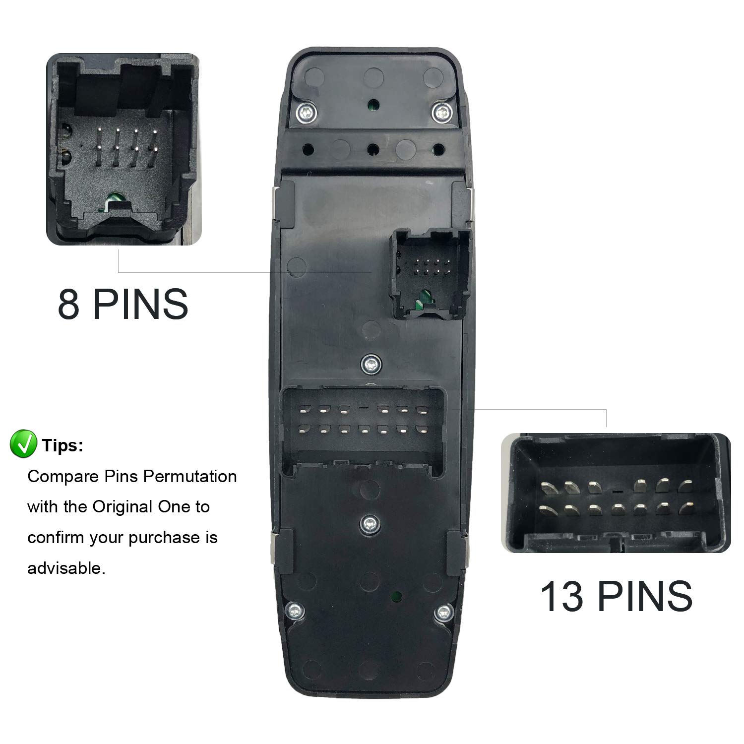68271203AB Window Master Switch for Dodge Dart 2012-2016 for Chrysler 200 2015 2016 for Jeep Cherokee 2014-2016