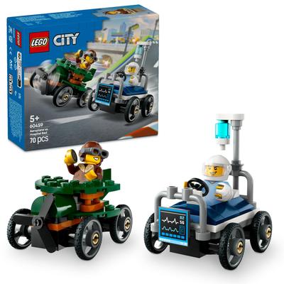 LEGO City Airplane Vs. Hospital Bed Race Car Pack Toy Blocks Educational5678Vehicle Car Mini Car 60459