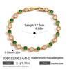 Exquisite Tennis Chain Bracelet Heart-Shaped Geometric Circular Stacked Bracelet Green White Zircon Women Jewelry