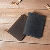 Mens Credit Card Holder Retro Handmade Short Ultra Thin Slim Crazy Horse Leather Durable Portable Small Wallet
