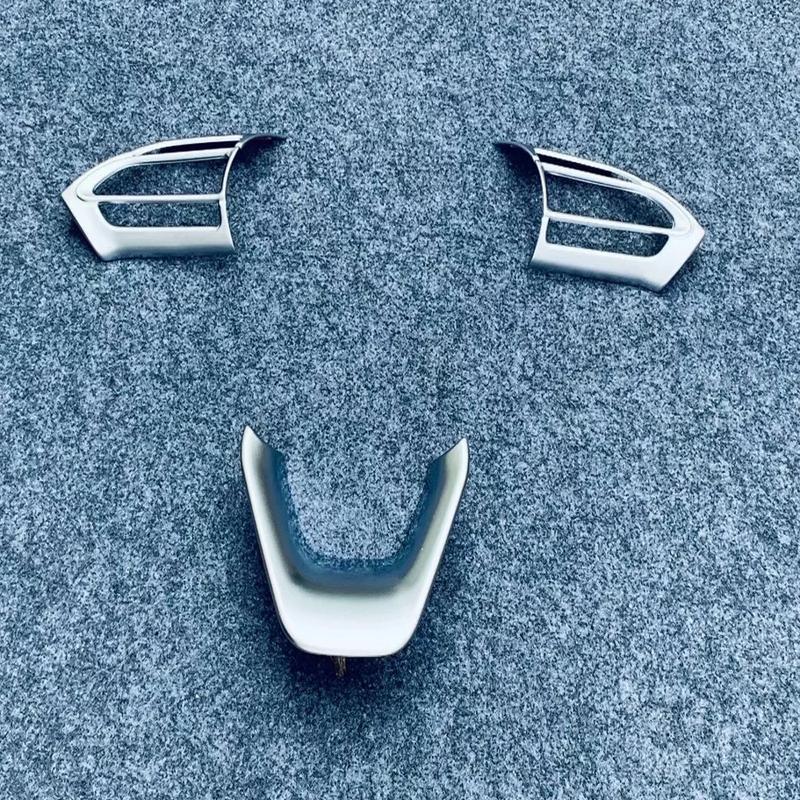 For Mazda 2 Hybrid Version 2024 ABS Chrome Black Car Steering Wheel Buttons Cover Frame Trims Sticker Car Styling Accessories