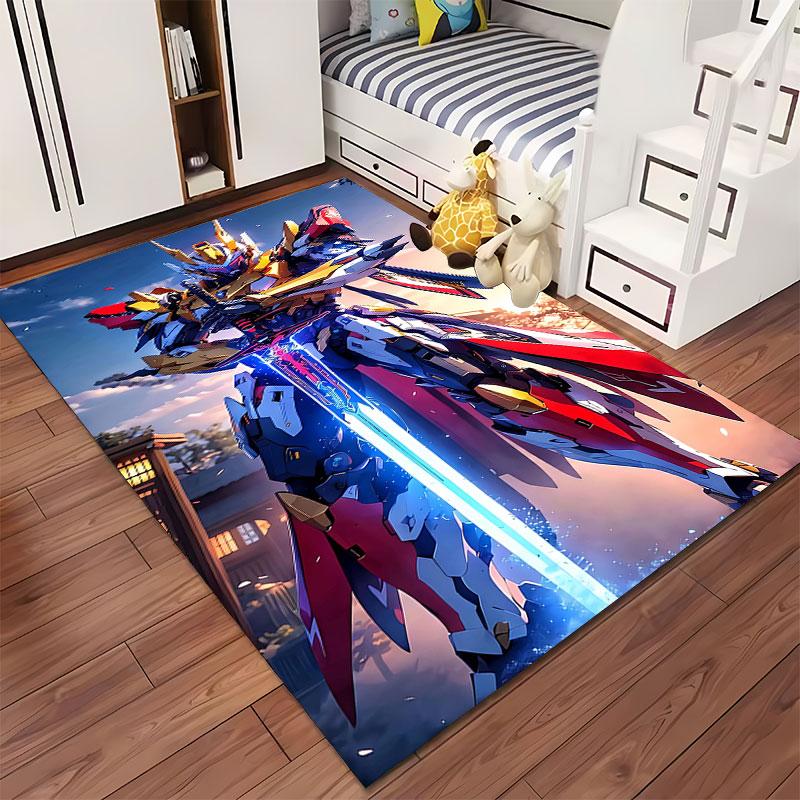 Mecha Warrior with Blue Sword Suitable As a Non-slip Mat for the Living Room or Bedroom Sofa