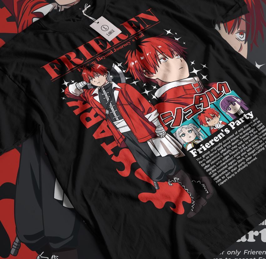 

Frieren T-Shirt Beyond Journey s End Fern Stark Sleeve Unisex Shirt All Size L