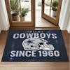 Dallas Cowboys Design Crystal Velvet Rug Soft Decorative Mat for Bedroom Entrance